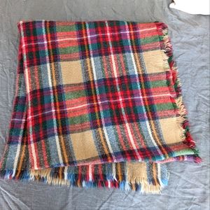Plaid blanket scarf